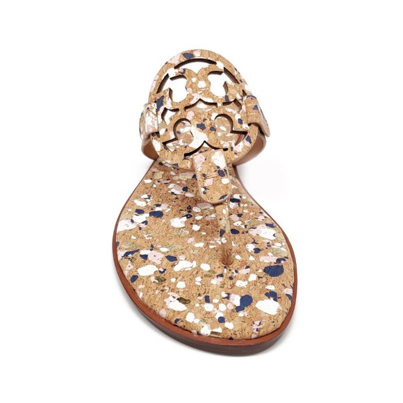 Tory Burch Miller Cork Sandals New Ivory Confetti - Picture 2 of 10